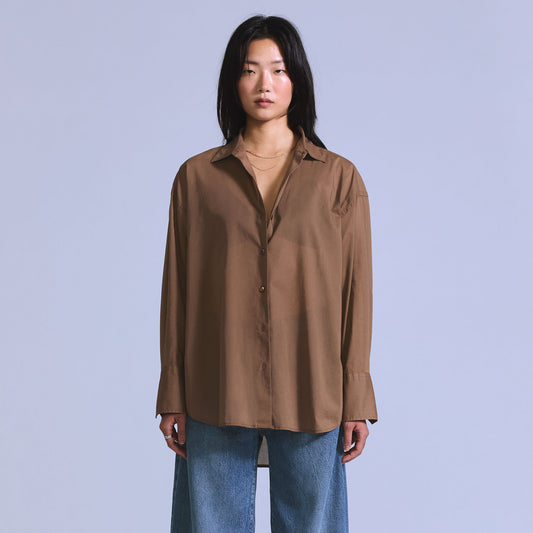 LEVI'S® BLUE TAB™ WOMEN'S LONG-SLEEVE WOVEN SHIRT - BROWN