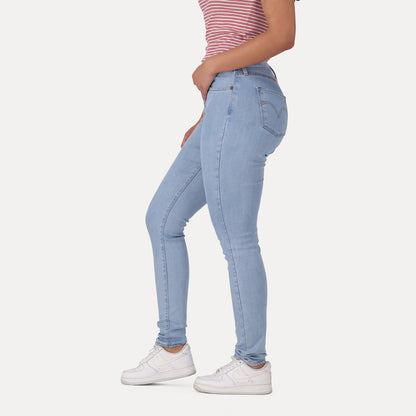 LEVI'S® WOMEN'S CURVY HIGH-RISE SUPER SKINNY  - MED INDIGO - WORN IN
