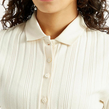 LEVI'S®WOMEN'S TEXTURED SLIM FIT SHIRT - WHITE