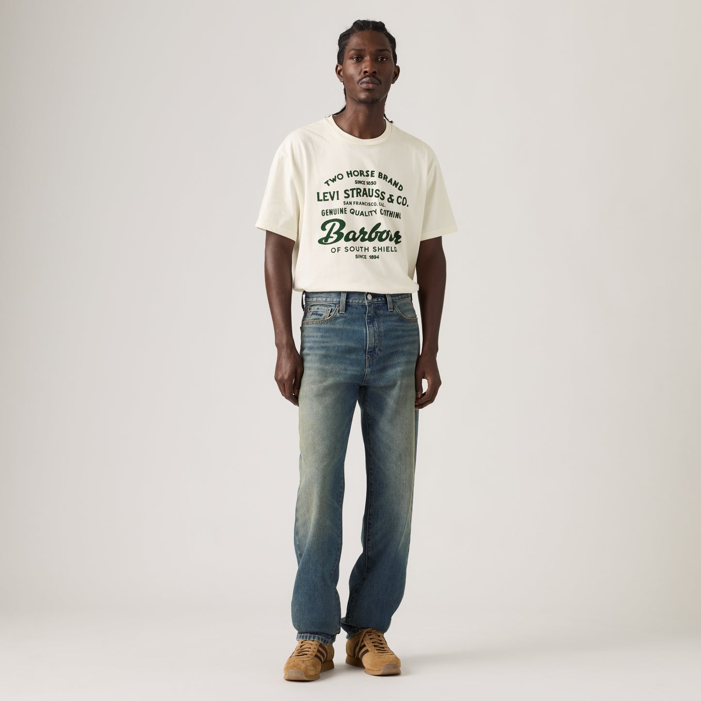 LEVI'S® X BARBOUR MEN'S 568™ LOOSE JEANS - DARK INDIGO FLAT FINISH