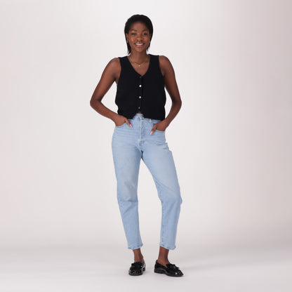 LEVI'S® WOMEN'S 501® ORIGINAL CROPPED JEANS - MED INDIGO - WORN IN