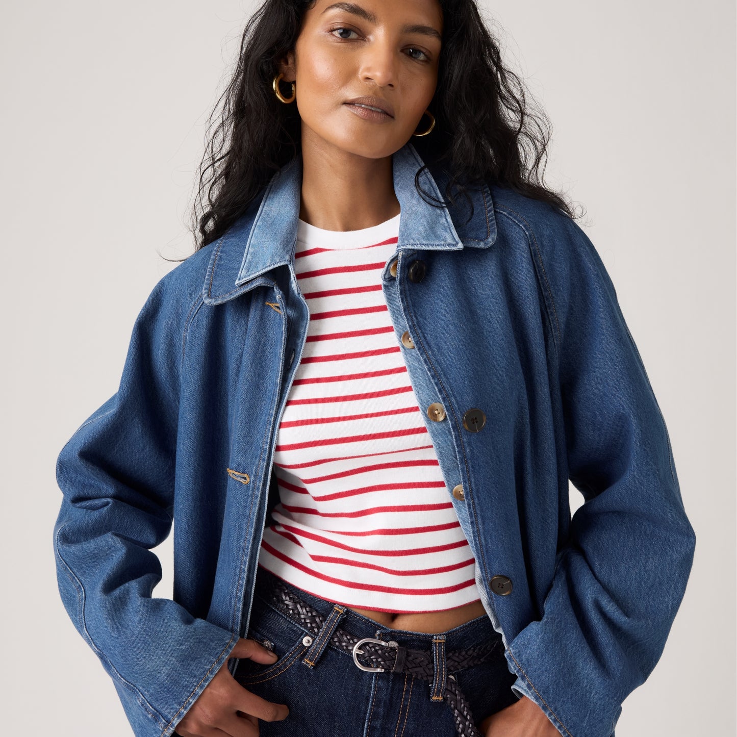 LEVI'S® WOMEN'S FRANKIE MAC TRENCH COAT - DARK INDIGO FLAT FINISH