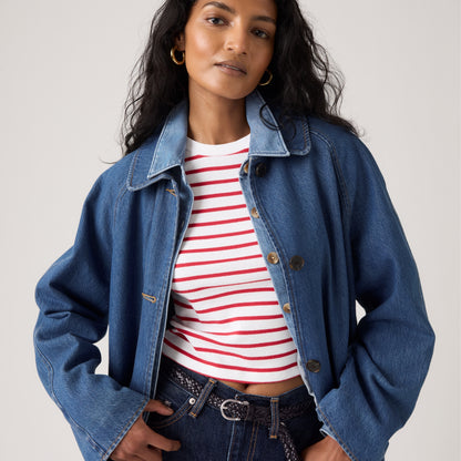 LEVI'S® WOMEN'S FRANKIE MAC TRENCH COAT - DARK INDIGO FLAT FINISH