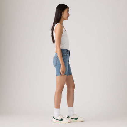 LEVI'S® WOMEN'S 501® MID-THIGH SHORTS - MED INDIGO - WORN IN