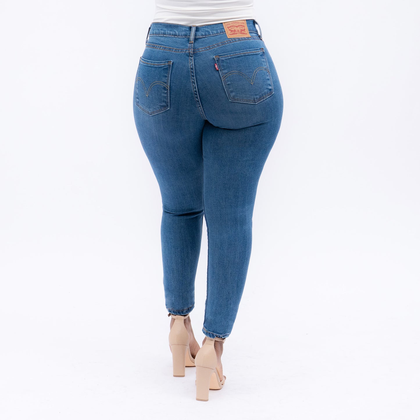 LEVI'S® WOMEN'S CURVY SUPER SKINNY - MED INDIGO - WORN IN