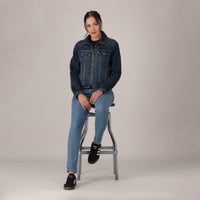 LEVI'S® WOMEN'S 720 HIGH-RISE SUPER SKINNY JEANS - MED INDIGO - WORN IN