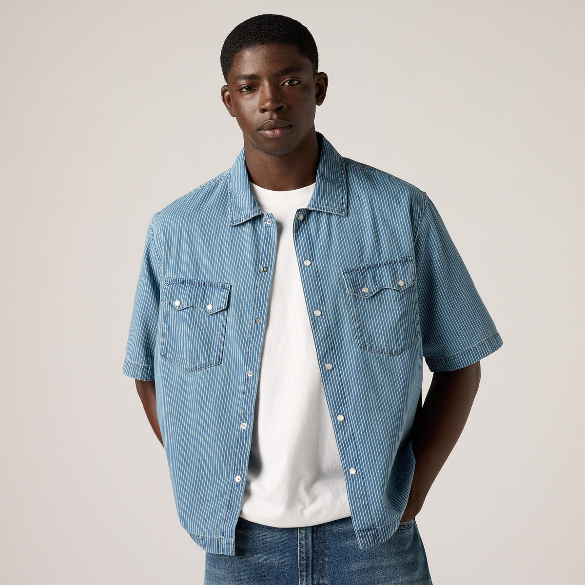 LEVI'S® MEN'S SHORT-SLEEVE BOXY WESTERN SHIRT - MULTI-COLOR