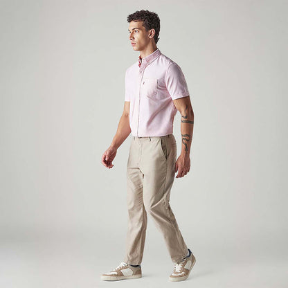 LEVI'S® MEN'S BEIGE AUTHENTIC RELAXED FIT MID RISE LINEN CHINOS - BROWN