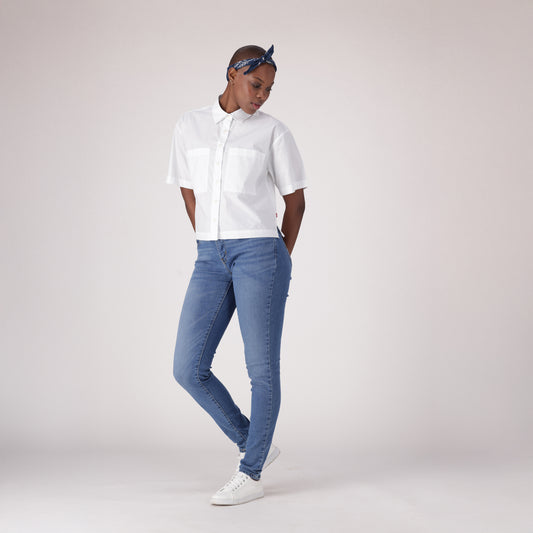 LEVI'S® CURVY SUPER SKINNY  - MED INDIGO - WORN IN