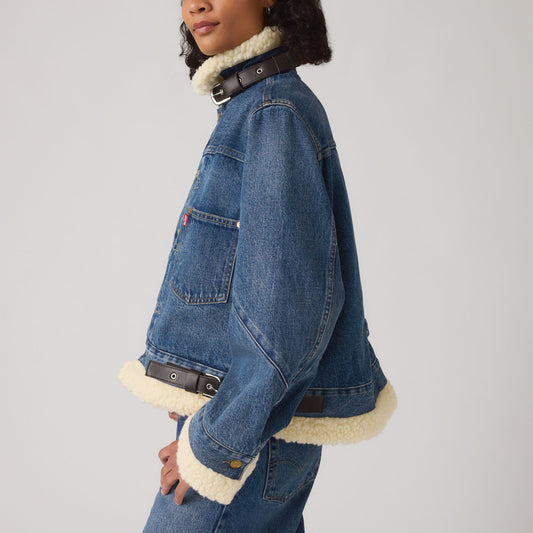 LEVI’S® X SACAI WOMEN'S SHERPA JACKET - VINTAGE BLUE