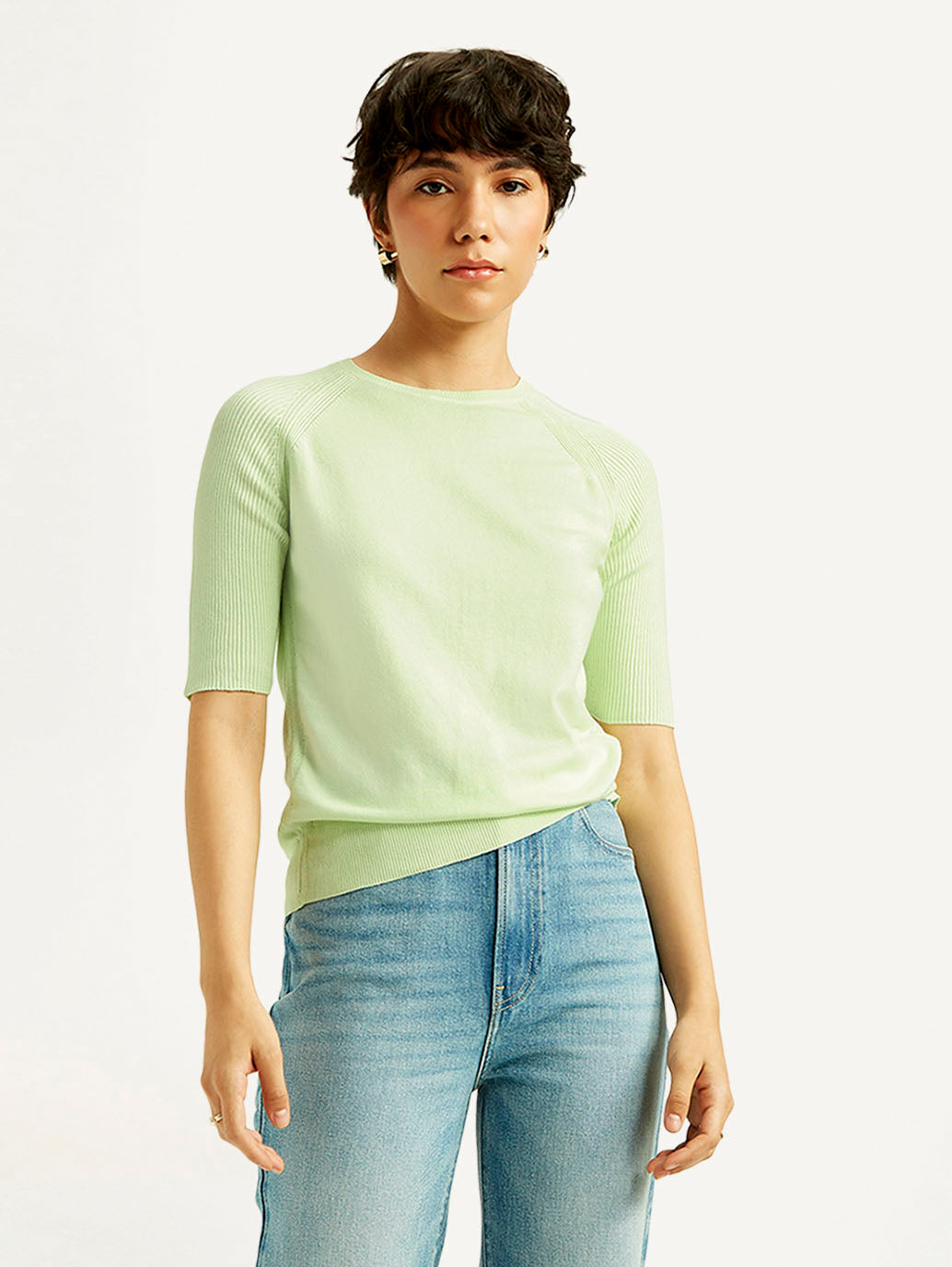 LEVI’S® WOMEN'S SOLID BOAT NECK TOP - GREEN