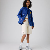 LEVI'S® FRANCE FOOTBALL 478 BAGGY SHORTS - LIGHT INDIGO - WORN IN