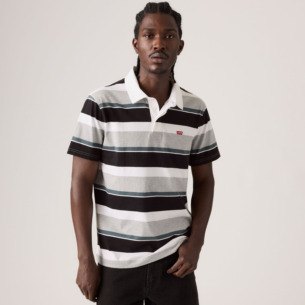 LEVI'S® MEN'S CLASSIC SHORT-SLEEVE RUGBY SHIRT - MULTI-COLOR