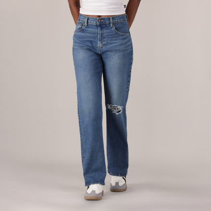 LEVI'S® WOMEN'S EASY DAD JEANS - MED INDIGO - WORN IN