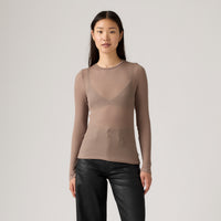 LEVI'S® WOMEN'S SHEER LONG-SLEEVE LAYERING TOP - NEUTRAL