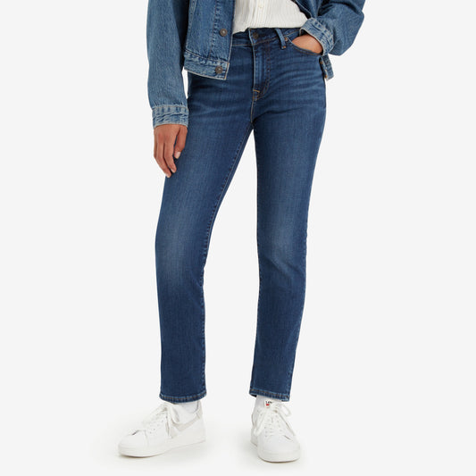 LEVI'S® WOMEN'S 712 MID-RISE SLIM JEANS - DARK INDIGO WORN IN