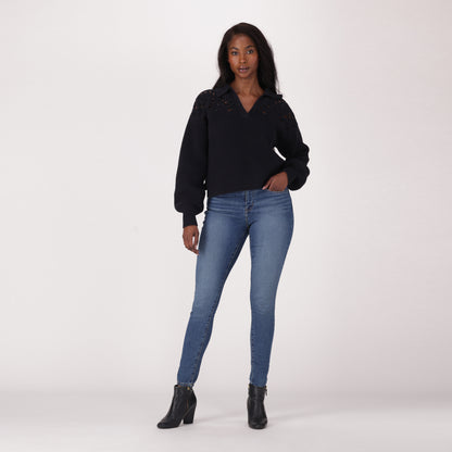 LEVI'S® WOMEN'S CURVY HIGH-RISE SUPER SKINNY  - MED INDIGO - WORN IN
