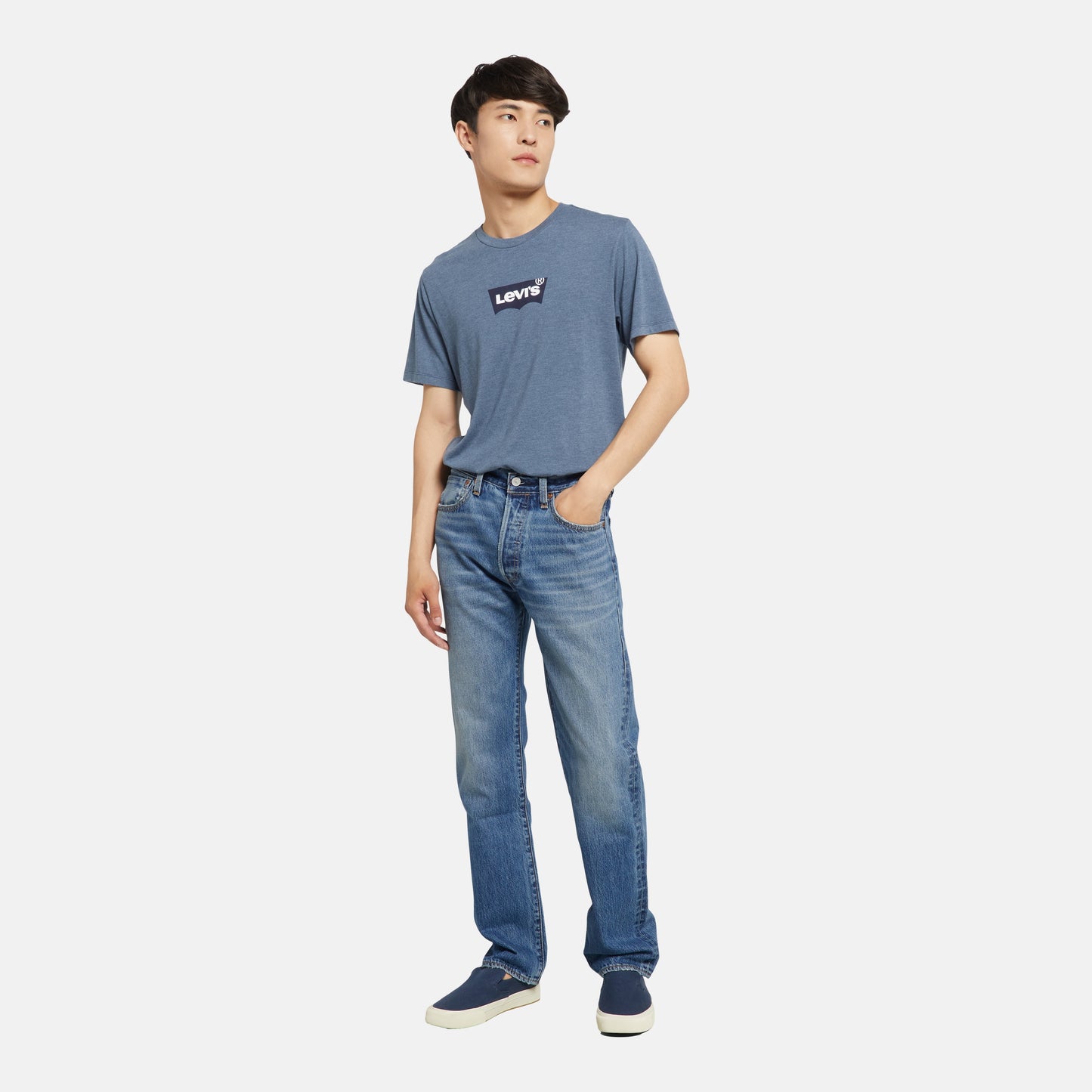 LEVI'S® MEN'S 501® ORIGINAL SELVEDGE JEANS - MEDIUM WASH
