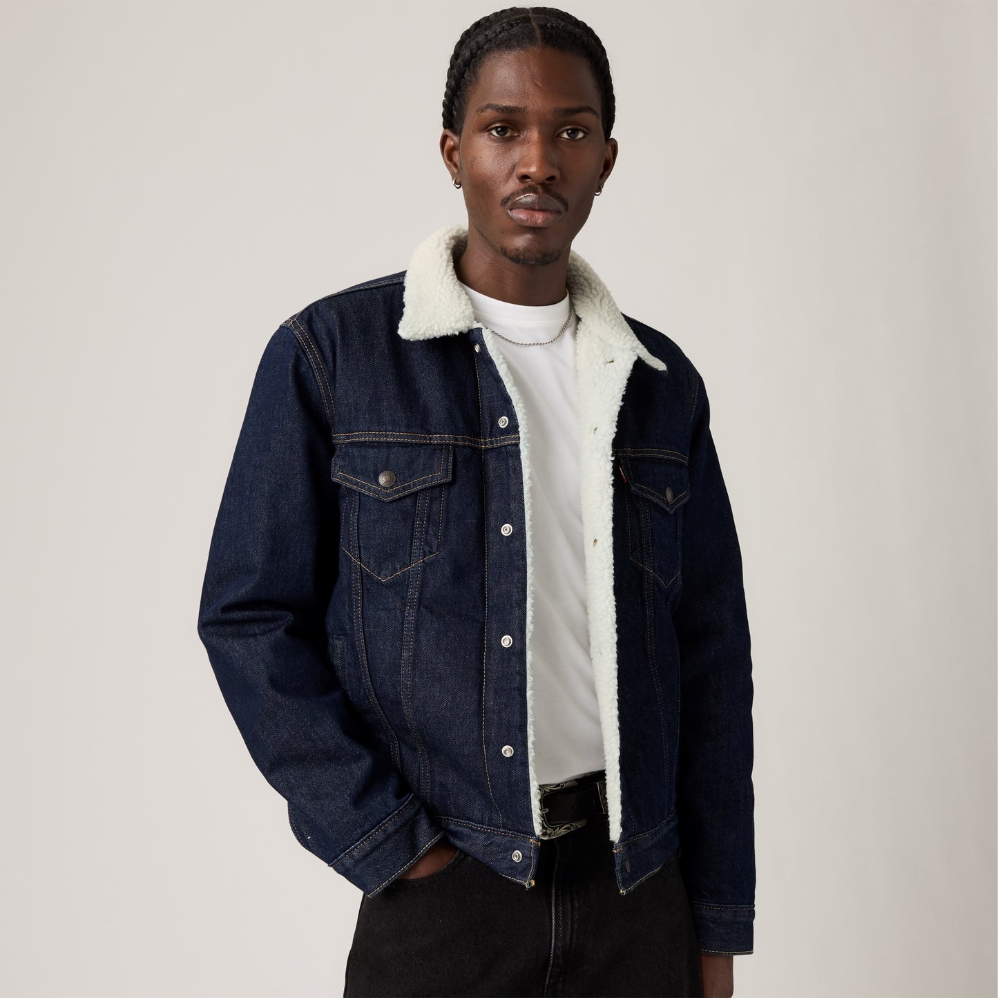 LEVI'S® MEN'S TYPE III SHERPA TRUCKER JACKET - BLUE