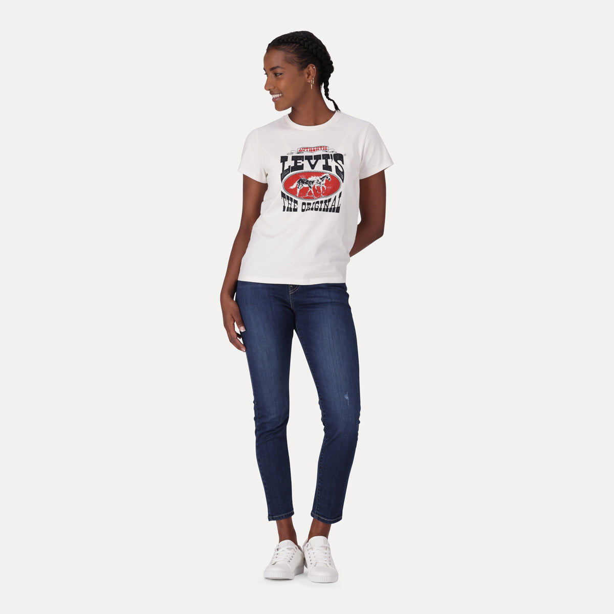 LEVI'S® WOMEN'S 720 HIGH-RISE SUPER SKINNY JEANS - DARK INDIGO - WORN IN