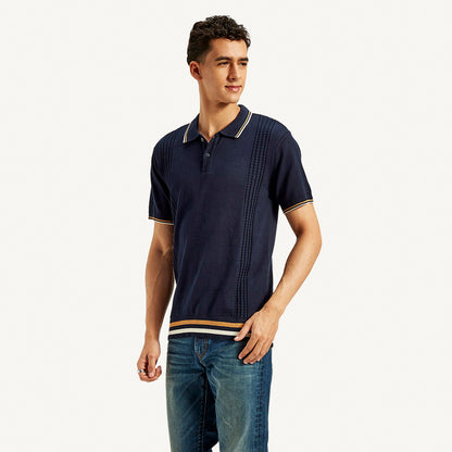 LEVI’S® MEN'S NAUTICAL TIPPING LAT KNIT POLO - BLUE