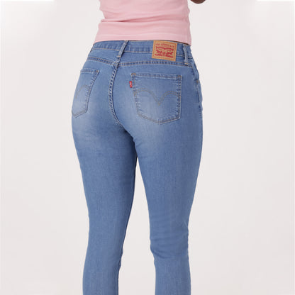 LEVI'S® WOMEN'S CURVY HIGH-RISE SUPER SKINNY  - MED INDIGO - WORN IN