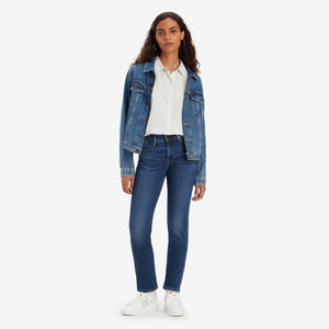 LEVI'S® WOMEN'S 712 MID-RISE SLIM JEANS - DARK INDIGO WORN IN