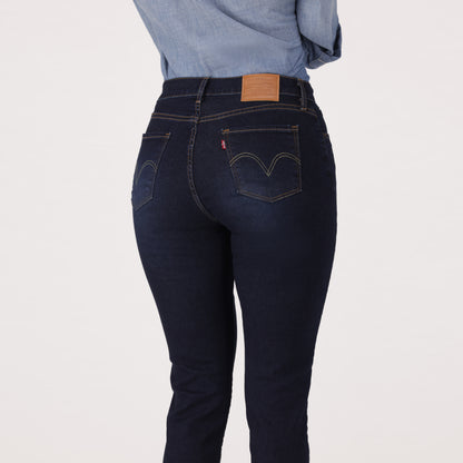 LEVI'S® WOMEN'S CURVY HIGH-RISE SUPER SKINNY  - DARK INDIGO  WORN IN