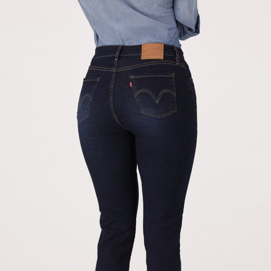 LEVI'S® WOMEN'S CURVY HIGH-RISE SUPER SKINNY  - DARK INDIGO  WORN IN