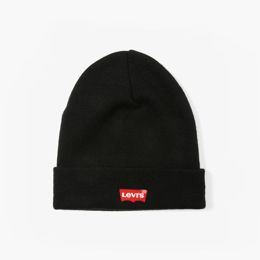 LEVI'S® MEN'S EMBROIDERED LOGO BEANIE - BLACK