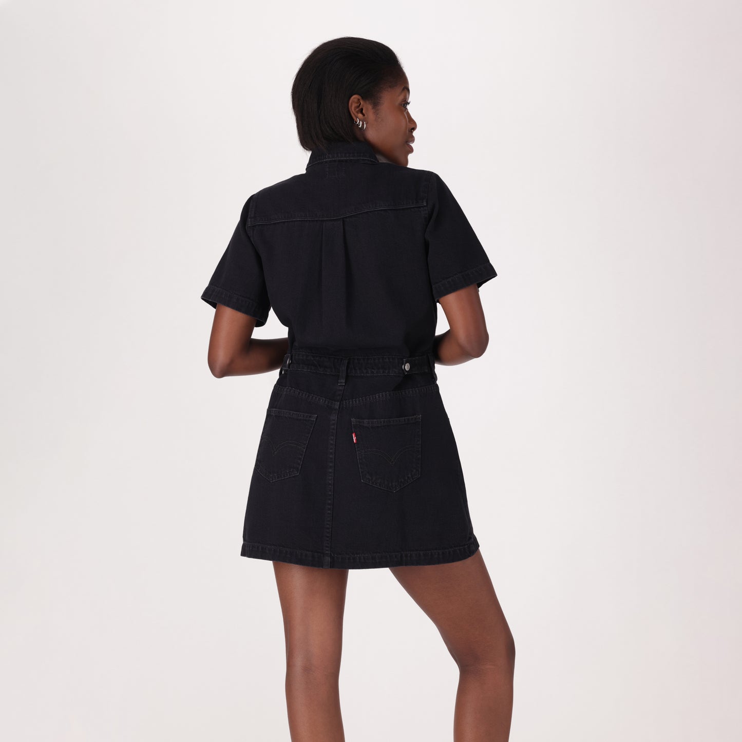 LEVI'S® WOMEN'S SHORT-SLEEVE LOGAN WESTERN DRESS - BLACK