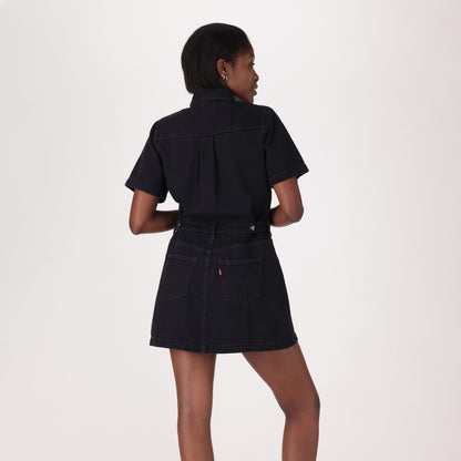 LEVI'S® WOMEN'S SHORT-SLEEVE LOGAN WESTERN DRESS - BLACK