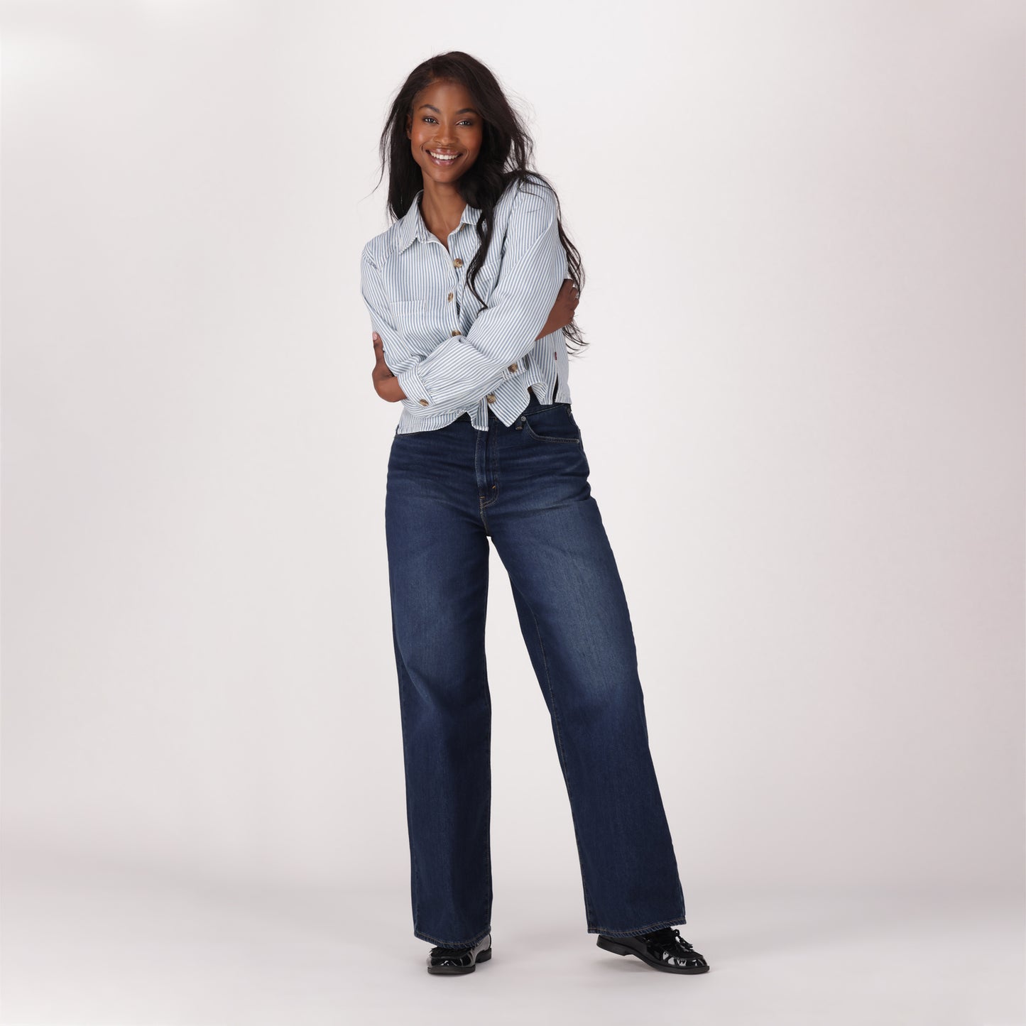 LEVI'S® WOMEN'S CINCH BAGGY JEANS - DARK INDIGO WORN IN