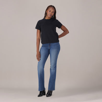 LEVI'S® WOMEN'S CURVY FLARE  - MED INDIGO - WORN IN