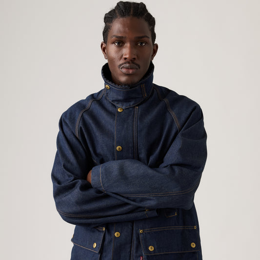 LEVI'S® X BARBOUR OVERSIZED BEDALE DENIM JACKET - DARK WASH