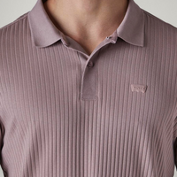 LEVI'S® MEN'S TEXTURED MAUVE RIBBED POLO T-SHIRT - PURPLE