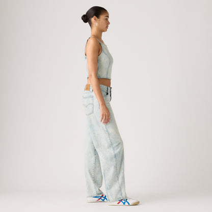 LEVI'S® WOMEN'S BAGGY DAD BARREL JEANS - MED INDIGO - WORN IN