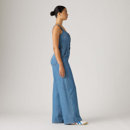 LEVI'S® WOMEN'S AUDRA SEAMED JUMPSUIT - MED INDIGO - WORN IN