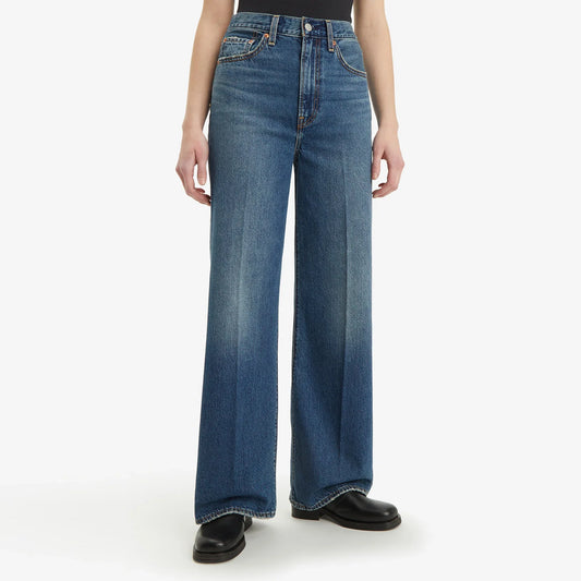 LEVI'S® WOMEN'S RIBCAGE WIDE LEG JEANS - DARK-INDIGO-WORN IN