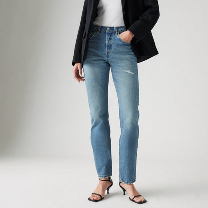 LEVI'S® WOMEN'S 501® ORIGINAL CROPPED JEANS - MED INDIGO - WORN IN