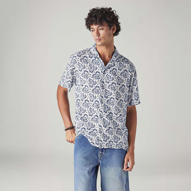 LEVI'S® MEN'S FLORAL RELAXED FIT RESORT COLLAR SHIRT - MULTI-COLOR