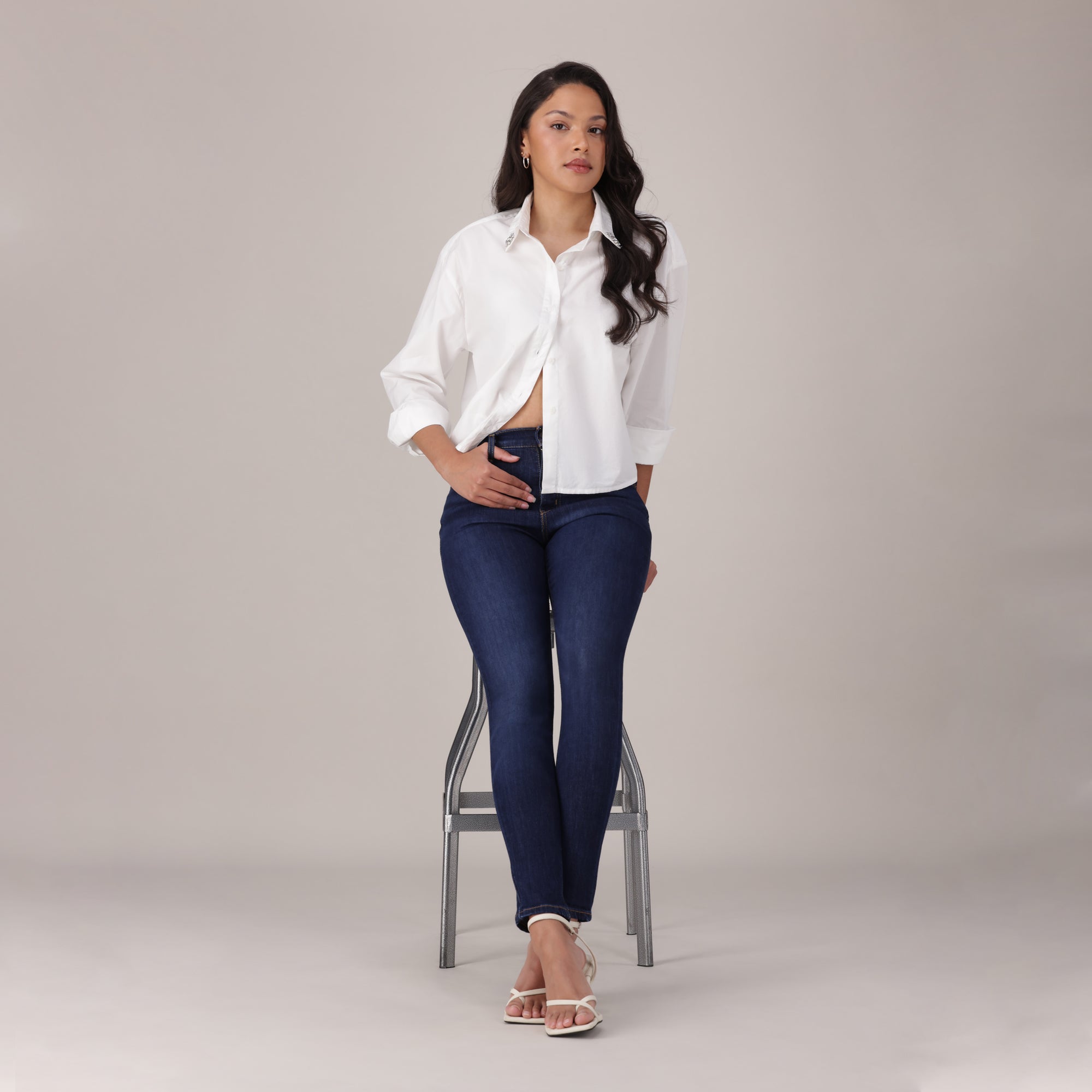 LEVI'S® WOMEN'S 720 HIGH-RISE SUPER SKINNY JEANS - DARK INDIGO - WORN IN