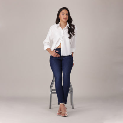 LEVI'S® WOMEN'S 720 HIGH-RISE SUPER SKINNY JEANS - DARK INDIGO - WORN IN