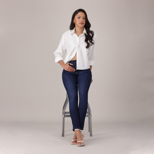 LEVI'S® WOMEN'S 720 HIGH-RISE SUPER SKINNY JEANS - DARK INDIGO - WORN IN