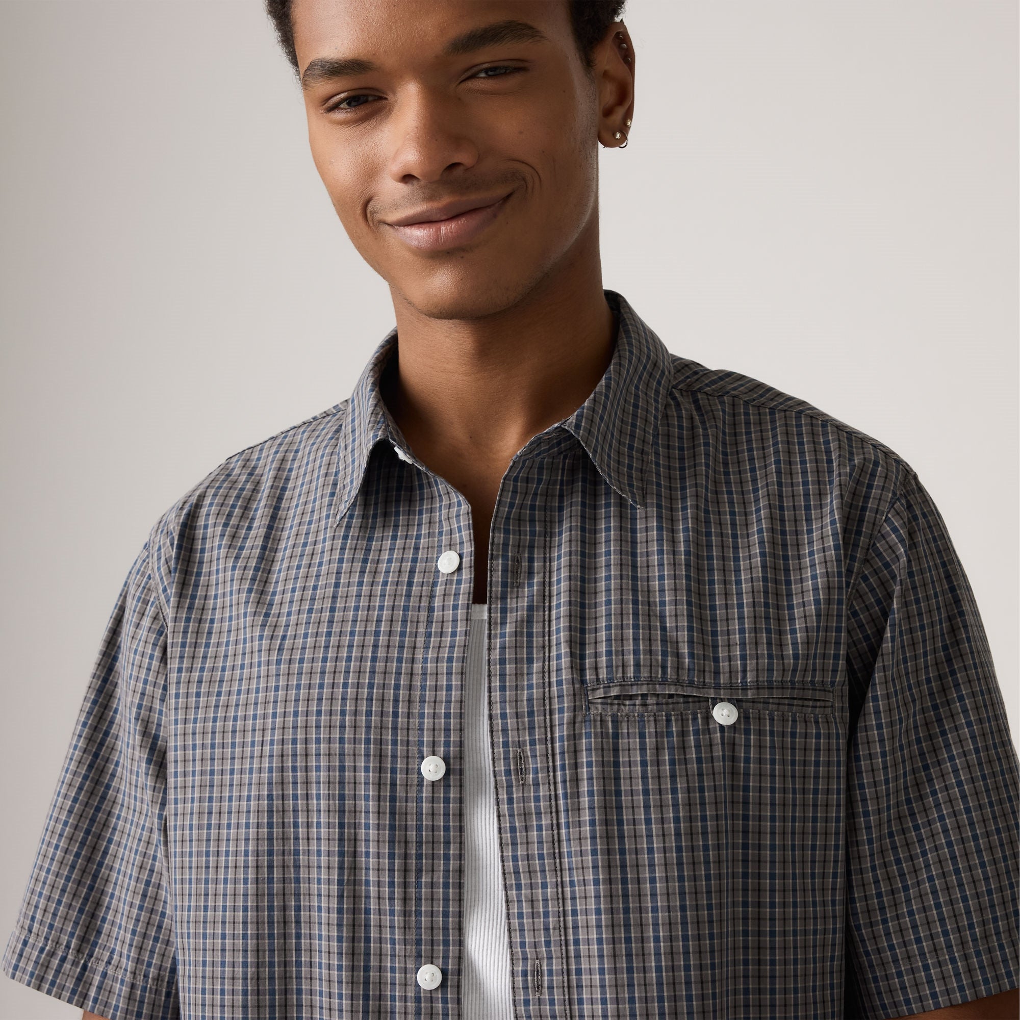 Levi’s 別注SMU LS ZANDT CROPPED SHIRT LEVI'S® MEN'S SHORT-SLEEVE ZANDT CROPPED SHIRT - LIGHT