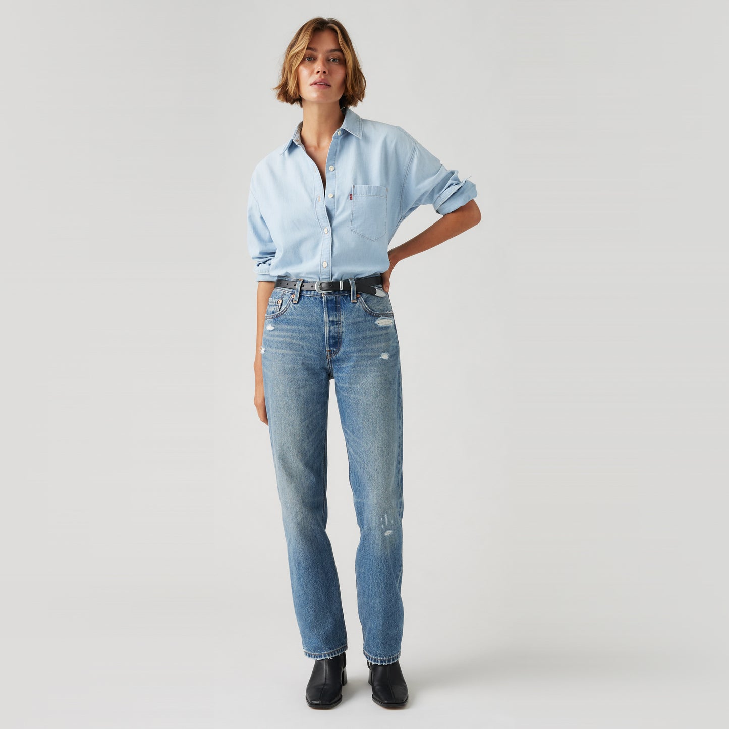LEVI'S® WOMEN'S 501® '90S JEANS - MED INDIGO - WORN IN