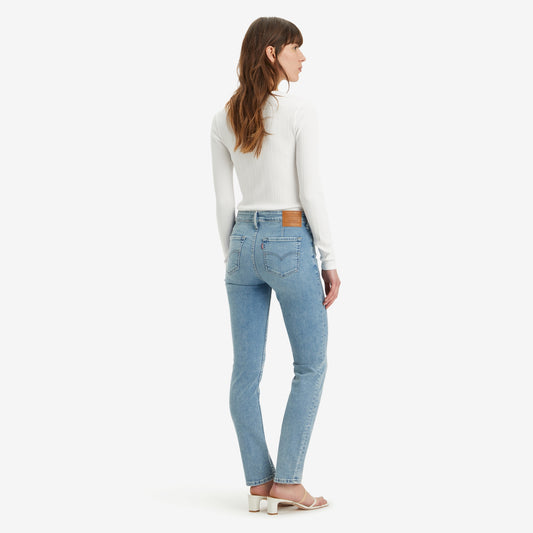 LEVI'S® WOMEN'S 712 MID-RISE SLIM JEANS - LIGHT INDIGO - WORN IN