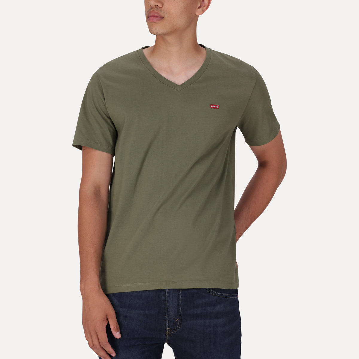 LEVI'S® MEN'S ORIGINAL HOUSEMARK V-NECK T-SHIRT - GREEN