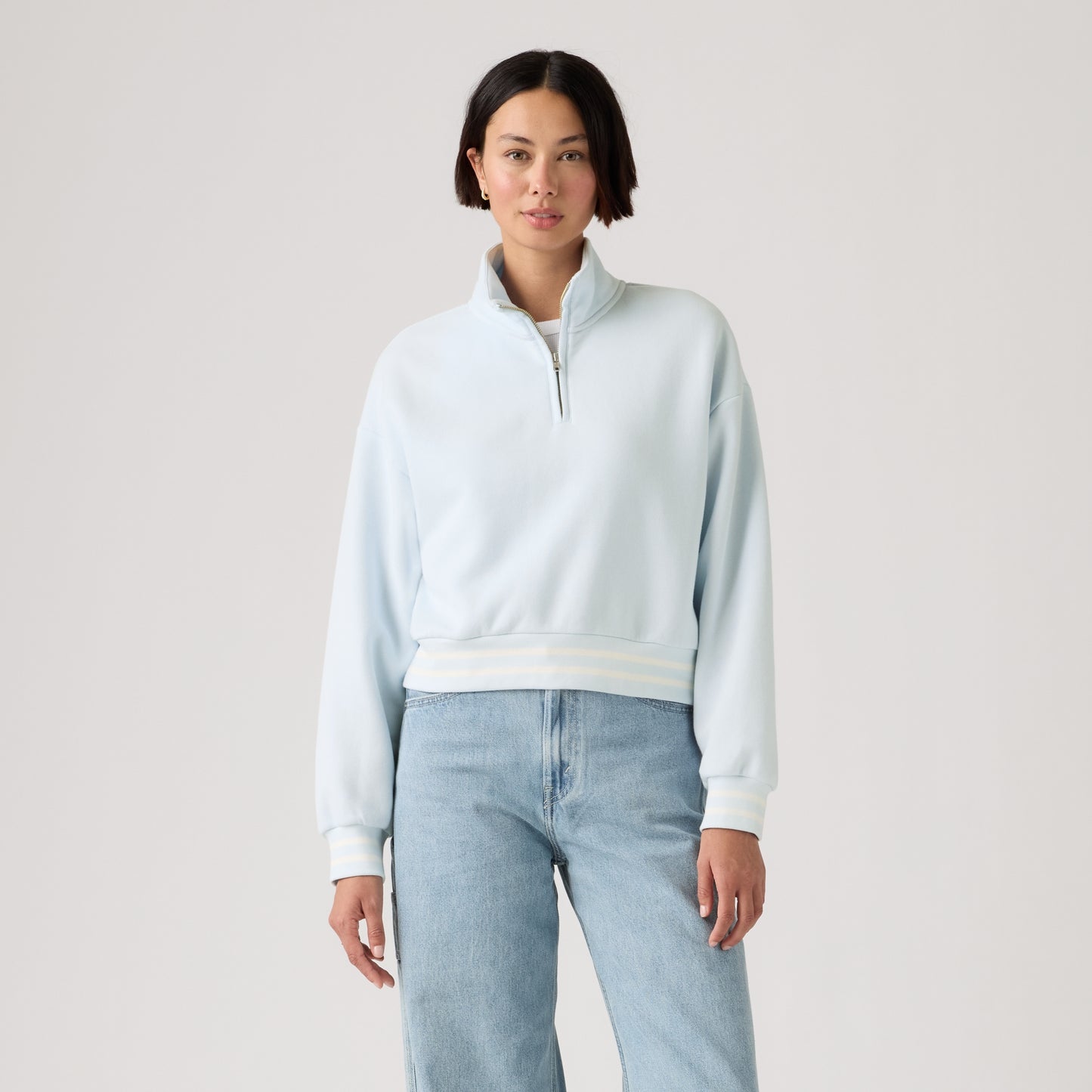 LEVI'S® WOMEN'S EVERYDAY QUARTER ZIP SWEATSHIRT - BLUE