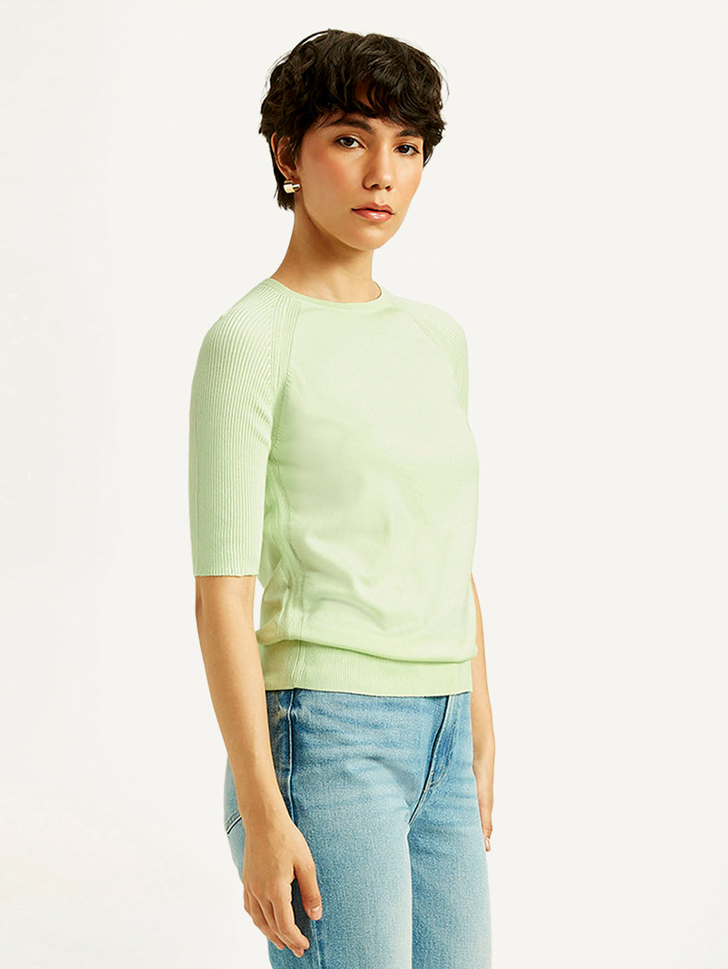 LEVI’S® WOMEN'S SOLID BOAT NECK TOP - GREEN